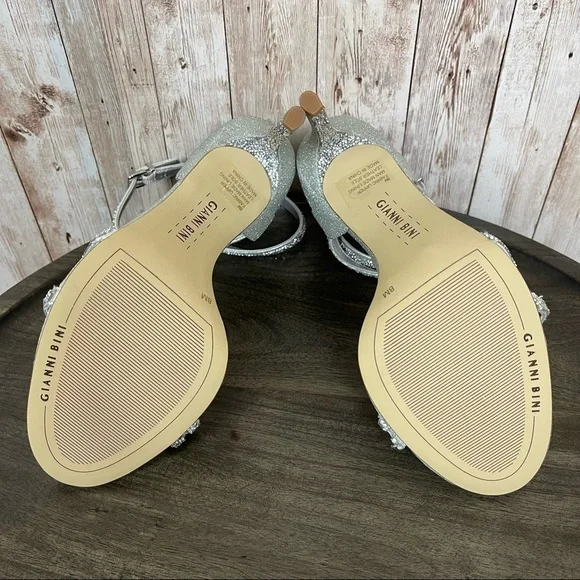 Gianni Bini Maycie “Silver” Ankle Wrap Sandal/Heel Size 7.5 Women - Picture 8 of 13